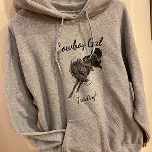 Hoodie, Cowboygal Trading Company, L, Heather Grey